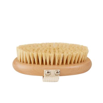 China Sustainable Wooden Oval Hand Brush For Exfoliating Dead Skin Bath Brush Wet And Dry Rubbing Brush for sale