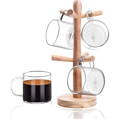 China 2022 Home Kitchen Coffee Tea Cup Holder Tree Mug Hanger Bamboo Wooden Stand Viable for sale