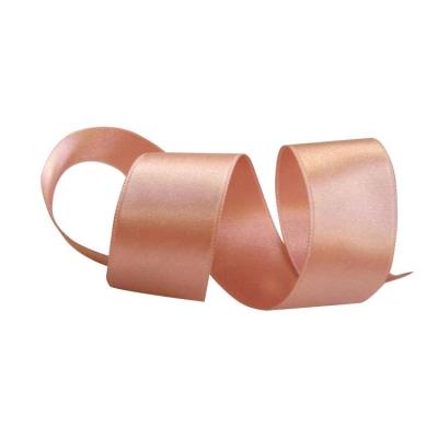 China Viable Factory Hot Sales Rose Gold Ribbon On Both Sides Double Sided Satin Ribbon for sale