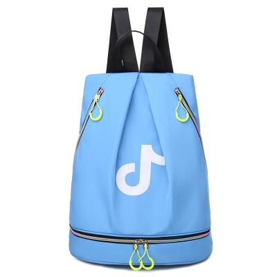 China Best Gym Bags Designer Sports Travel Hiking Backpack School Bag Swimming Divider Bag Wet Dry Student Gym Backpack for sale