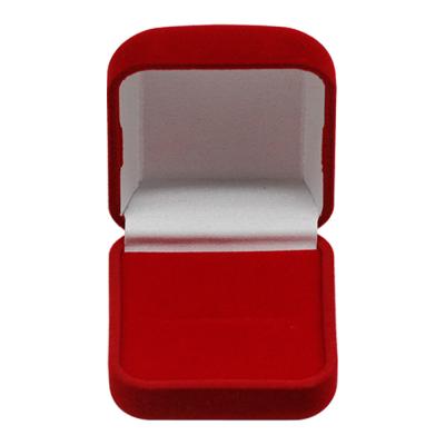 China Showing for jewelry custom high quality red flock velvet small ring jewelry box, flocking jewelry ring box for sale