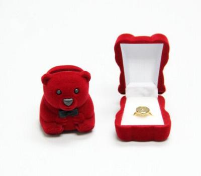 China Velvet Custom Design Red Animal Shaped Jewelry Ring Box For Wedding for sale