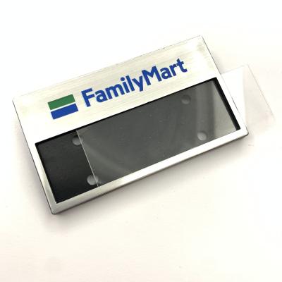 China Customized Silver Reusable Magnetic ABS Name Badge Pin Name Tag For Employees for sale