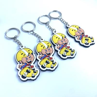 China Eco-Friendly Creative Two-Dimensional Rubber Gift Pet Design Cartoon Key Chain Key Chain for sale