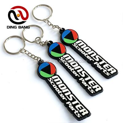 China Customized black custom key chain soft rubber PVC key chain logo fashion rubber key chain for sale