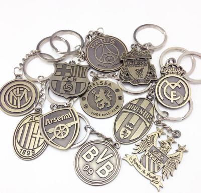 China Eco Friendly Football Leagues Of Europe Club Key Chain Football Club Bronze Logo Keychain for sale