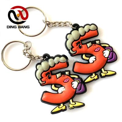 China Eco-friendly Wholesale 2D 3D Customized Special Shaped PVC Soft Rubber Key Chain for sale