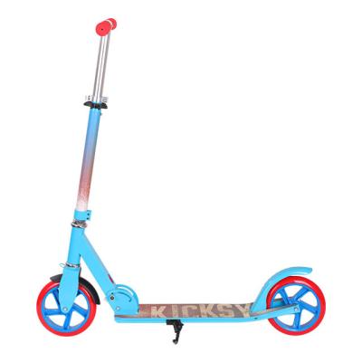 China Deluxe Whole Aluminum Classic Kick Brake Disc Big Wheel Adjustable Height Handlebar Kick Scooter with Suspension for Adult Teens for sale