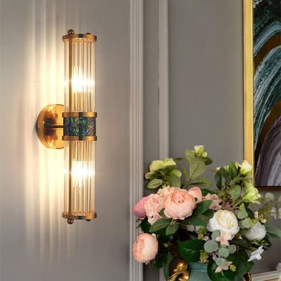 China Crystal And Modern Nordic Gold Plated Copper Indoor Wall Lighting For Living Room Dining Room Bedroom Or Cloakroom for sale