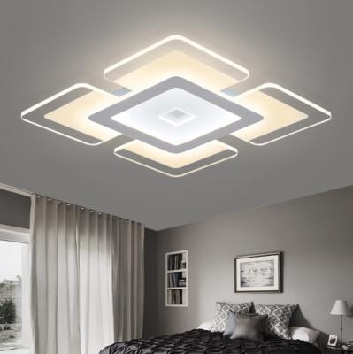 China Surface Mounted 20cm Modern Led Tricolor Acrylic Lamp Square Panel Light For Kitchen Bedroom Living Room Wall Lamp for sale