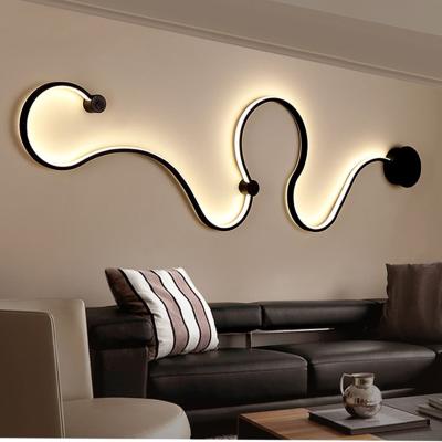 China Contemporary Modern Acrylic Wall Light Curve Snake Wall Sconce Nordic Led Snake LED Wall Lamp For Hotel Decors Home Lighting Fixture for sale