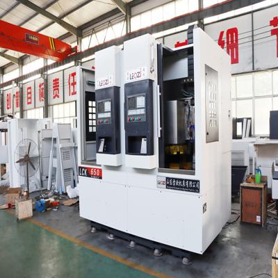 China Machinery repairs workshop double spindle disc type CNC lathe used for processing car parts, bearing parts, automobile industry small motor shaft and motor shell for sale