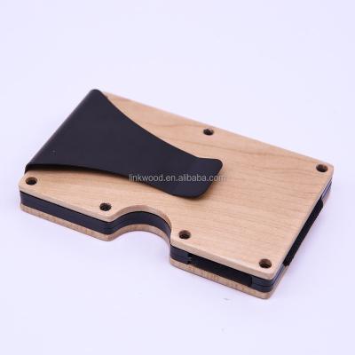 China Anti Rfid Smart Men Carbon Fiber Real RFID Blocking Slim Card Metal Wallet Holder Money Clip for sale