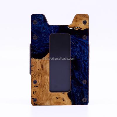 China Custom Real Wood RFID / Leather RFID Blocking Credit ID Card Holder Wallet for sale