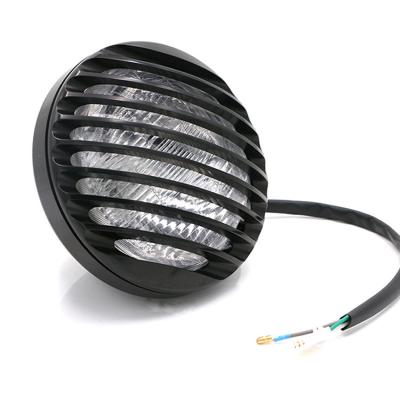 China Light Up 7 Inch 40W Round Grille Vintage Motorcycle Headlight LED With Fog Light For Harley XL883 Motorcycle Accessories for sale