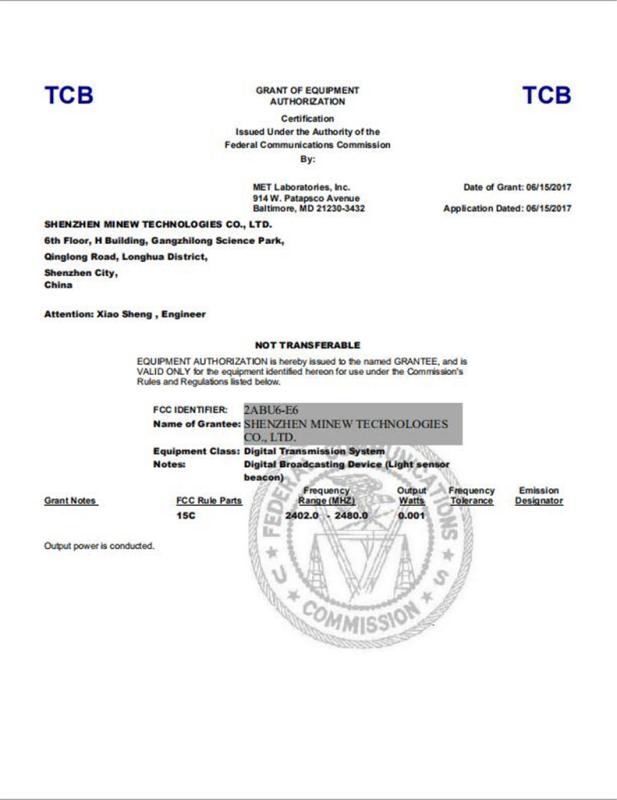 FCC - Shenzhen Minew Technologies Co., Ltd.