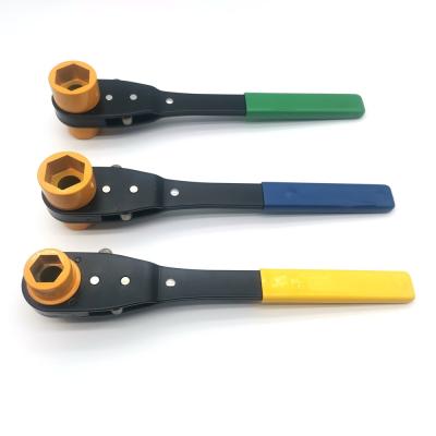 China Hot Sale USA Lineman Wrench Tool Bolt-through Two-sized Socket Wrench with Soft Grip Handle for sale