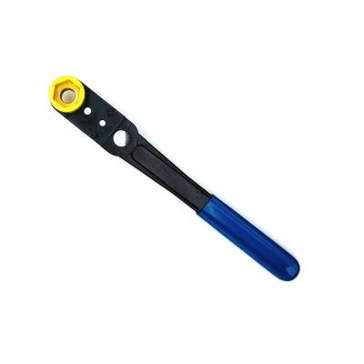 China Waterworks Ratchet Wrenches Adjustable Pivot Blue Handle Double Hex Socket 1-1/4