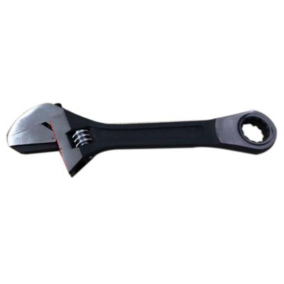 China Black Color Pass-Thru Adjustable Wrench Removable Reversible Jaw 1-1/2in Capacity Pipe Wrench 22mm Ratchet for sale