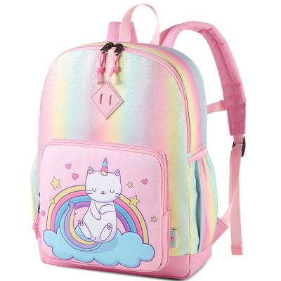 China 2021 cute boslun rainbow mini backpack girl laptop bag anti-theft school shoulder bags for kids for sale