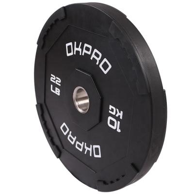 China OKPRO Universal Gym Bumper Plate Weight Plate Rubber Bumper Plate Pounds Rubber Plate for sale