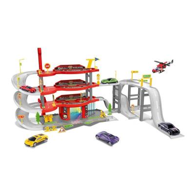 China Slot Toy Kids Simulation Track Parking Lots Three-Dimensional Garage Toy with 6 Metal Racing Cars. for sale