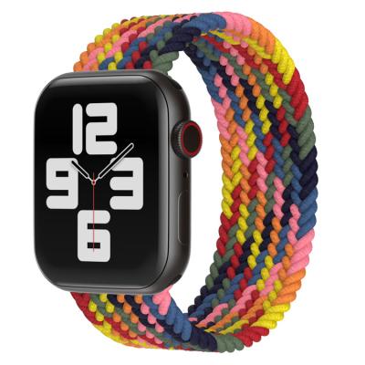 China Pulseira Nylon Loop Correa Nylon Sport Rainbow Band Wrist Cloth Strap Watch Strap Pulseira For Apple Watch Band 6/5/4/3/2/1/se for sale