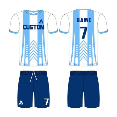 China Low Price Heat Transfer Sets Custom Design Mens Quick Dry Print Football Youth Soccer Jersey Uniforms Football Set Football Kit for sale