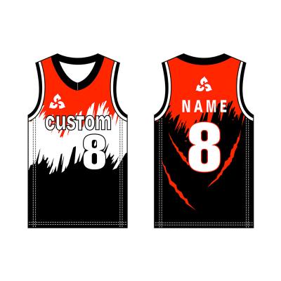 China Custom Made Custom Antibacterial Basketball Tank Top Set New Pattern Color Combination Basketball Uniform With Low MOQ for sale