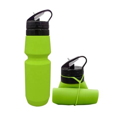 China Wholesale High Quality Sustainable Design 750ml Silicone Sport Interesting Collapsible Drinking Promotional Recyclable Water Bottle for sale