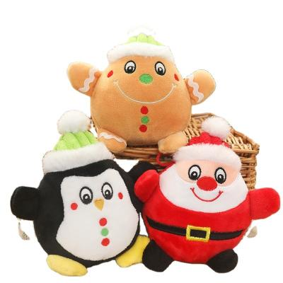 China Cute Viable Santa Claus Penguin Chew Toys Squeaky Plush Christmas Dog Interactive Toys for Aggressive Chewers for sale