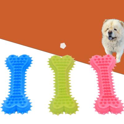 China Toy Juguetes Para Mascotas Bone Toothbrush Stick Pet Toys Dog Chew Stocked Cleaning Rubber Toy for sale