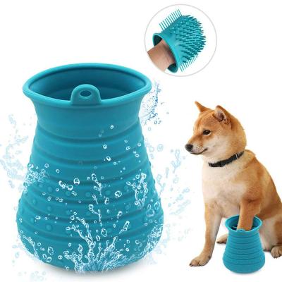 China Viable Soft Dog Paw Washer Portable Comfortable Silicone Dog Paw Remover Cup Dog Cats Grooming Brush Glove Pet Hair Cleaning Brush for sale