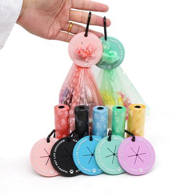 China Sustainable Custom PVC Hands Free Dog Waste Poop Bag Holder Dispenser With Metal Spring Clip for sale