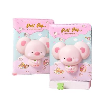 China High Quality Decompression Book Creative Cute Cartoon Slow Pig Squishy Student Bounce Hand Book With Coloring Page for sale