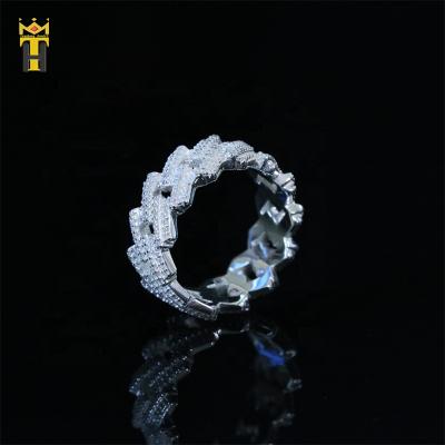 China Iced Hop Wholesale Punk Mens Hiphop Factory Hip Ring Cuban Link Diamond Ring for sale