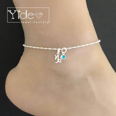 China FASHIONABLE Capricorn Ankle Chain Birthstone December January Beaded Anklet for sale