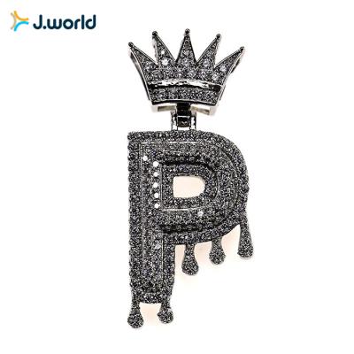 China Wholesale Hiphop Fashion Alphabet A-Z Letter Hip Hop P Shape Pendants For Men Women Necklace Making for sale