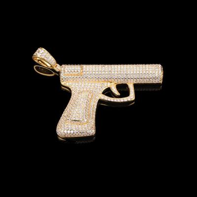 China Wholesale High Quality Hip Hop Gun Gun Fashion Jewelry Hip Hop Men Iced Out Pendant for sale