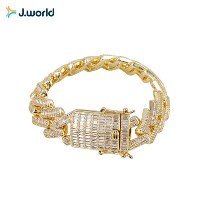 China Wholesale Custom Fashionable Mens 18K Gold Plated Chain Bracelet for sale