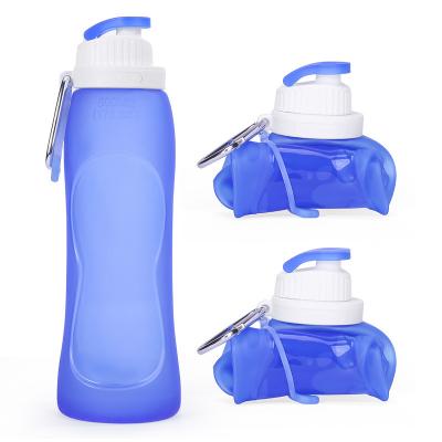 China Food Grade Viable Portable Silicone Mini Bottle Water Outdoor Collapsible Water Bottle for Camping for sale