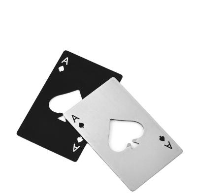 China Sustainable Multi Function Metal Ace Shovels Card Stainless Steel Bottle Opener for sale