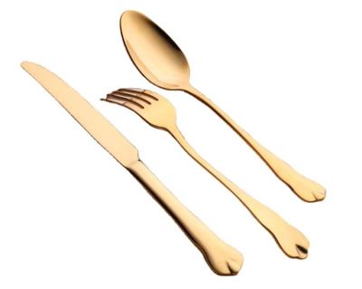 China Popular Viable Jieyang Gold Cutlery Set 4pcs Spoon Fork Knife Stainless Steel Home Flatware For Wedding Wedding Party for sale