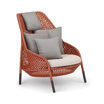 China Wingback modern outdoor chair have transparent upholstery and waterproof fiber. for sale