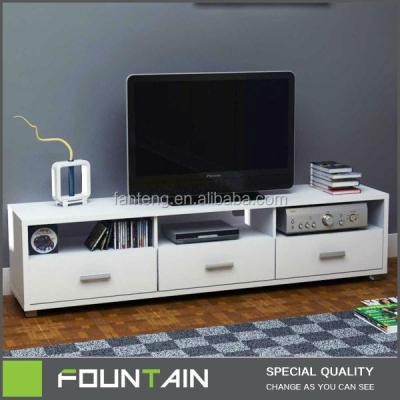 China High Glossy White Panel Fancy Style Table LCD TV Cabinet PU High Gloss White MDF TV Cabinet for sale