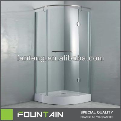 China With Free Standing Frame Tempered Glass Shower Enclosure With Bath Curtain Rod for sale