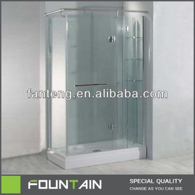 China With Free Standing Rectangular Frame Shower Enclosure With Bath Curtain Rod And Shelf for sale