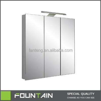 China Modern modern bathroom mirrored cabinets with 3 doors, bathroom medicine cabinets with mirrors for sale