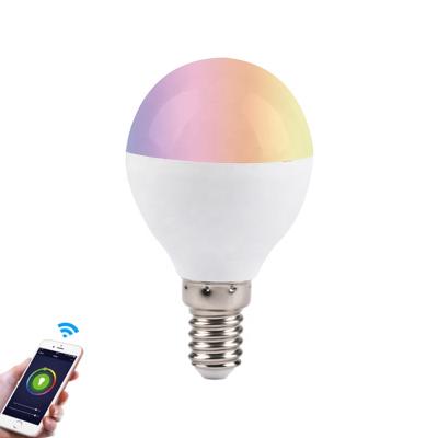 China Residential alexa smart bulb wifi led light e14 4.5w RGB+CCT Google home for indoor use for sale