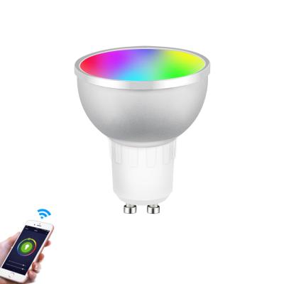 China Tuya Gu10 Base 5w RGB 220-240v Residential Commercial Spotlight Smart Wifi Led Projector Lamp for sale